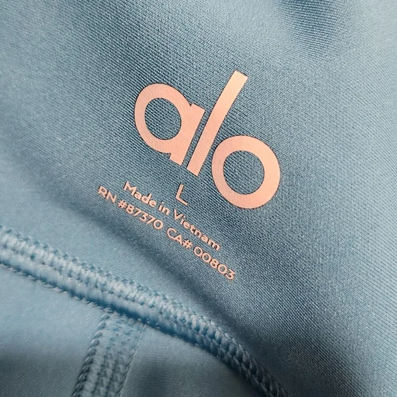 Alo Yoga Airlift High Waist 7/8 Leggings In Blue Splash Sz Large - Picture 5 of 6